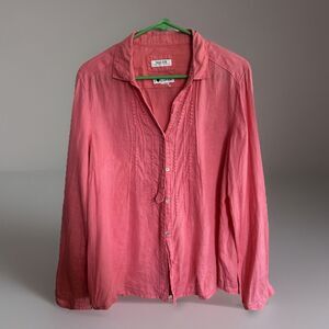 Malvin Hamburg Germany I Love Linen Womens L XL 100% Linen Top Coral Pink Luxery